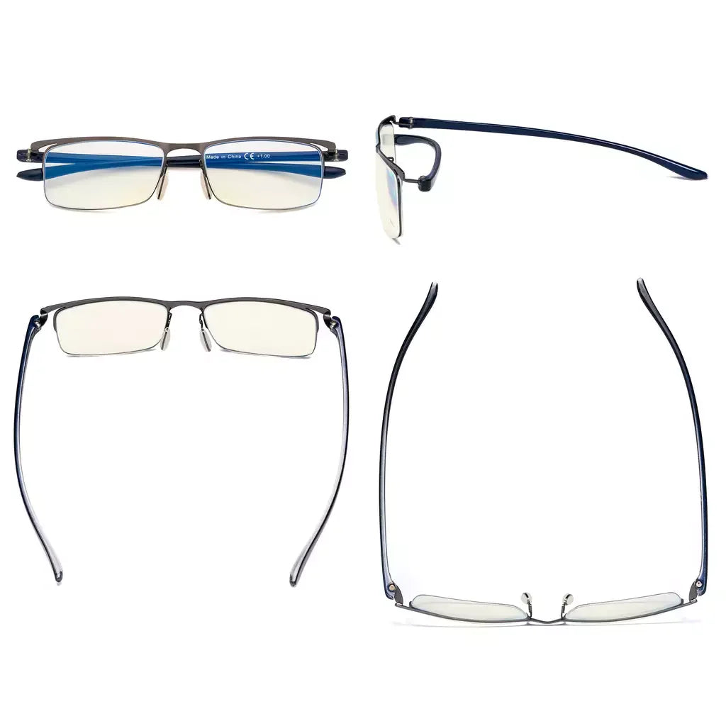 Half-rim Blue Light Blocking Reading Glasses for Women Men