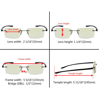 Rimless Blue Light Blocking Reading Glasses for Women
