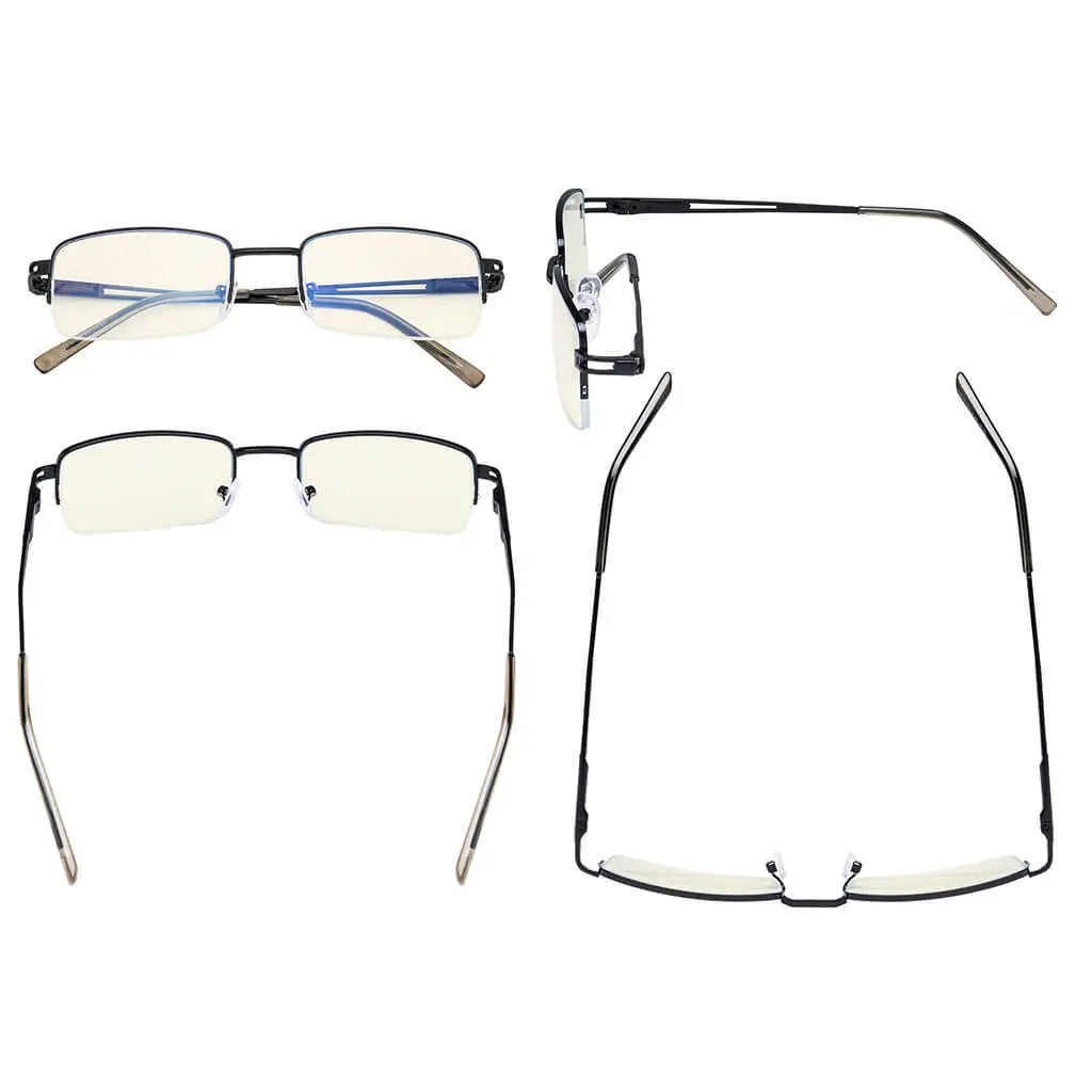 Half Rim Blue Light Blocking Reading Glasses for Men