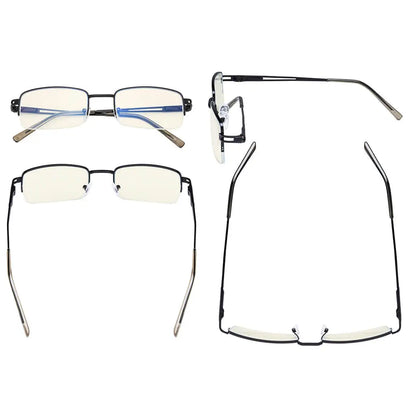 Half Rim Blue Light Blocking Reading Glasses for Men