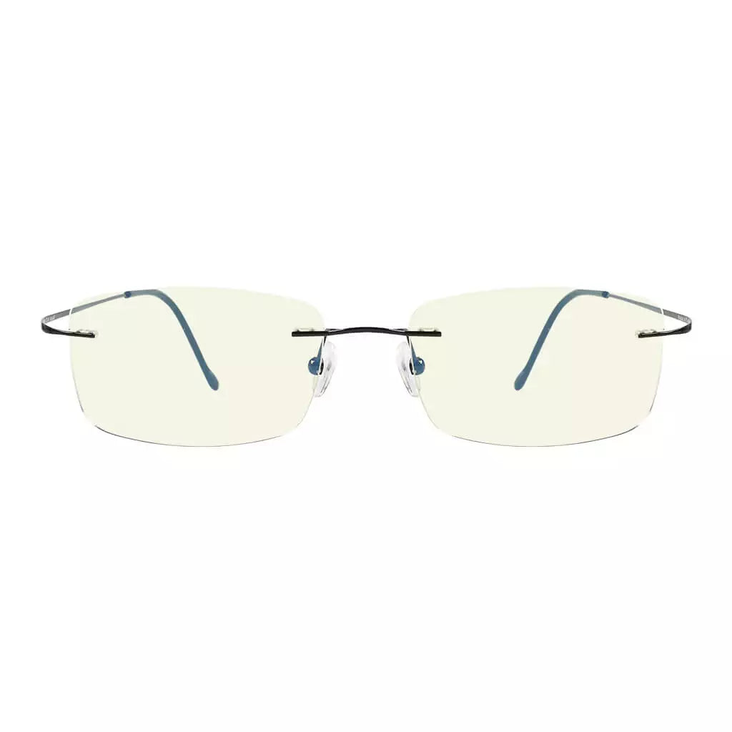 Rimless Titanium Blue Light Blocking Reading Glasses for Women Men