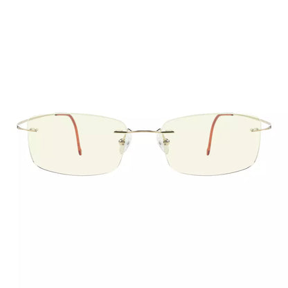 Rimless Titanium Blue Light Blocking Reading Glasses for Women Men