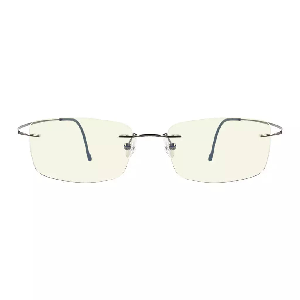 Rimless Titanium Blue Light Blocking Reading Glasses for Women Men