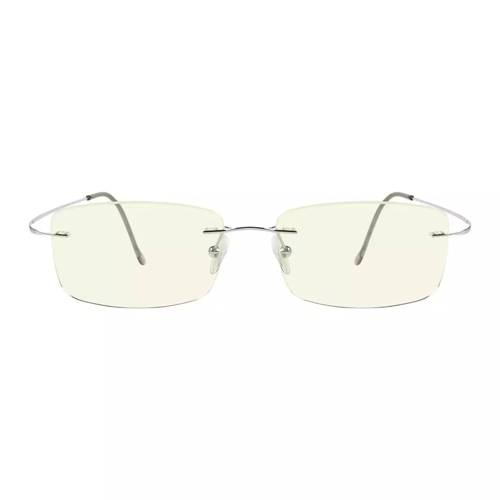 Rimless Titanium Blue Light Blocking Reading Glasses for Women Men