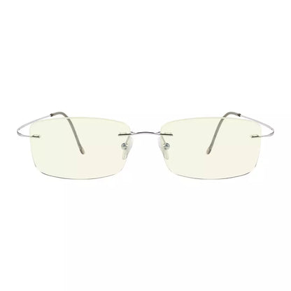 Rimless Titanium Blue Light Blocking Reading Glasses for Women Men