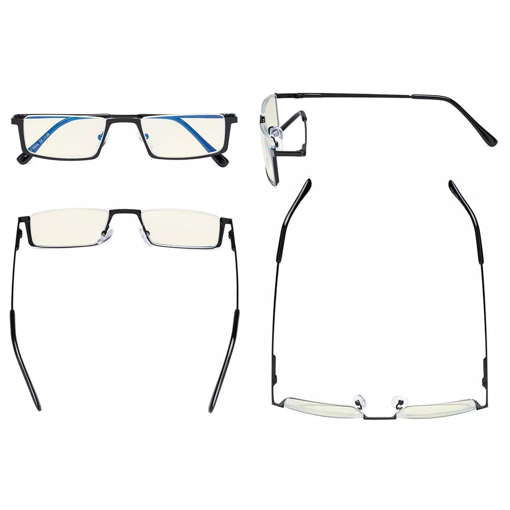 Half-Rim Blue Light Blocking Reading Glasses Women Men