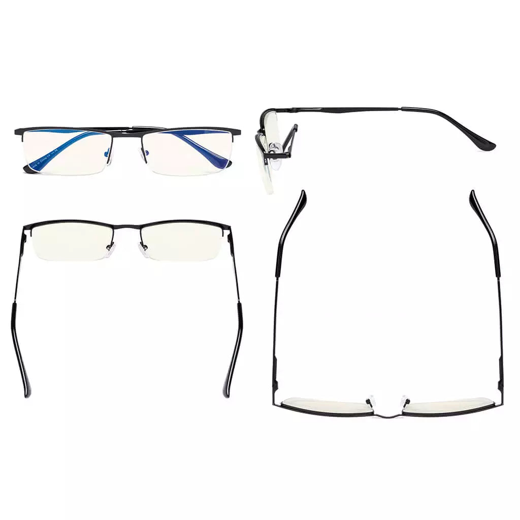 Half Rim Blue Light Blocking Glasses Men Women