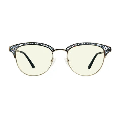 Browline Blue Light Blocking Reading Glasses Light Yellow Tinted Women