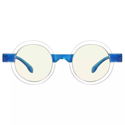 Small Round Blue Light Blocking Reading Glasses Women