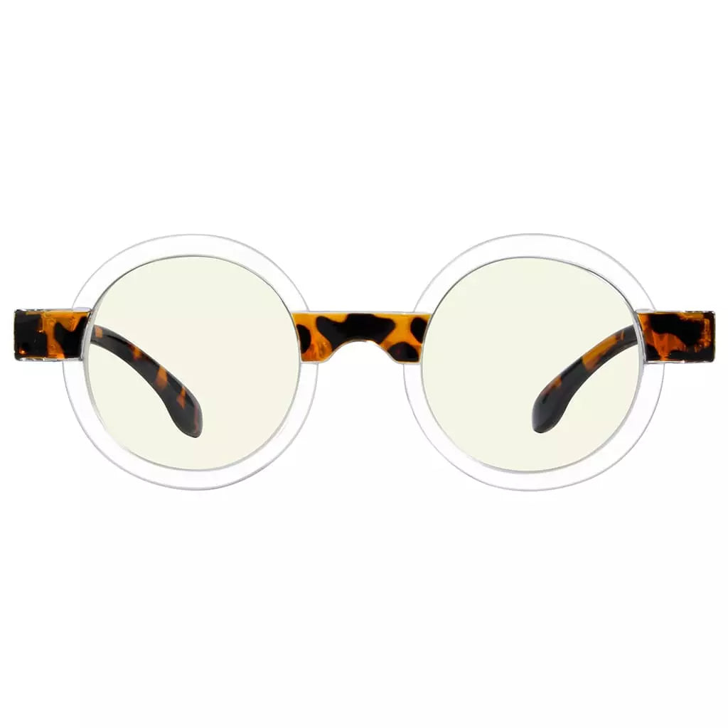 Small Round Blue Light Blocking Reading Glasses Women