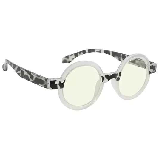 Small Round Pattern Blue Light Blocking Reading Glasses Women