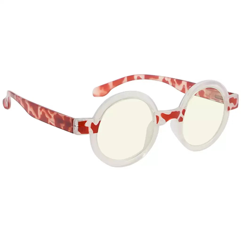 Small Round Pattern Blue Light Blocking Reading Glasses Women