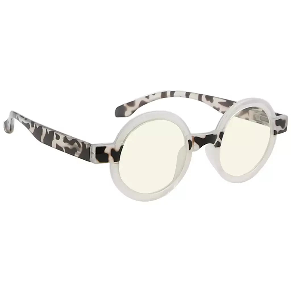 Small Round Pattern Blue Light Blocking Reading Glasses Women