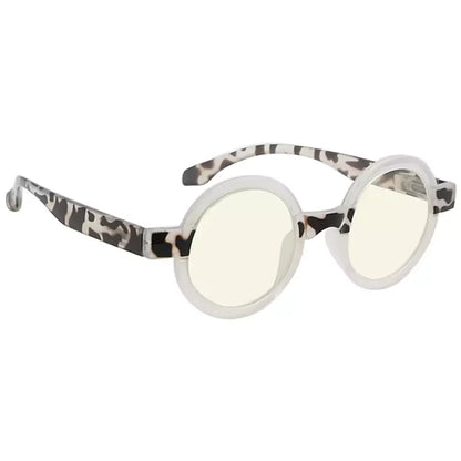 Small Round Pattern Blue Light Blocking Reading Glasses Women