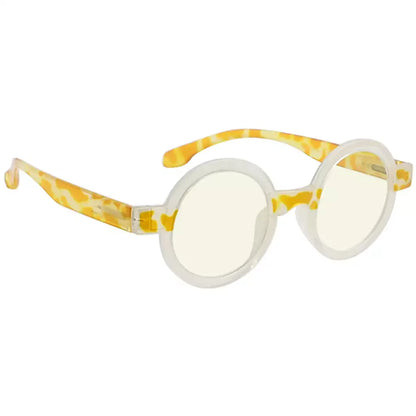 Small Round Pattern Blue Light Blocking Reading Glasses Women