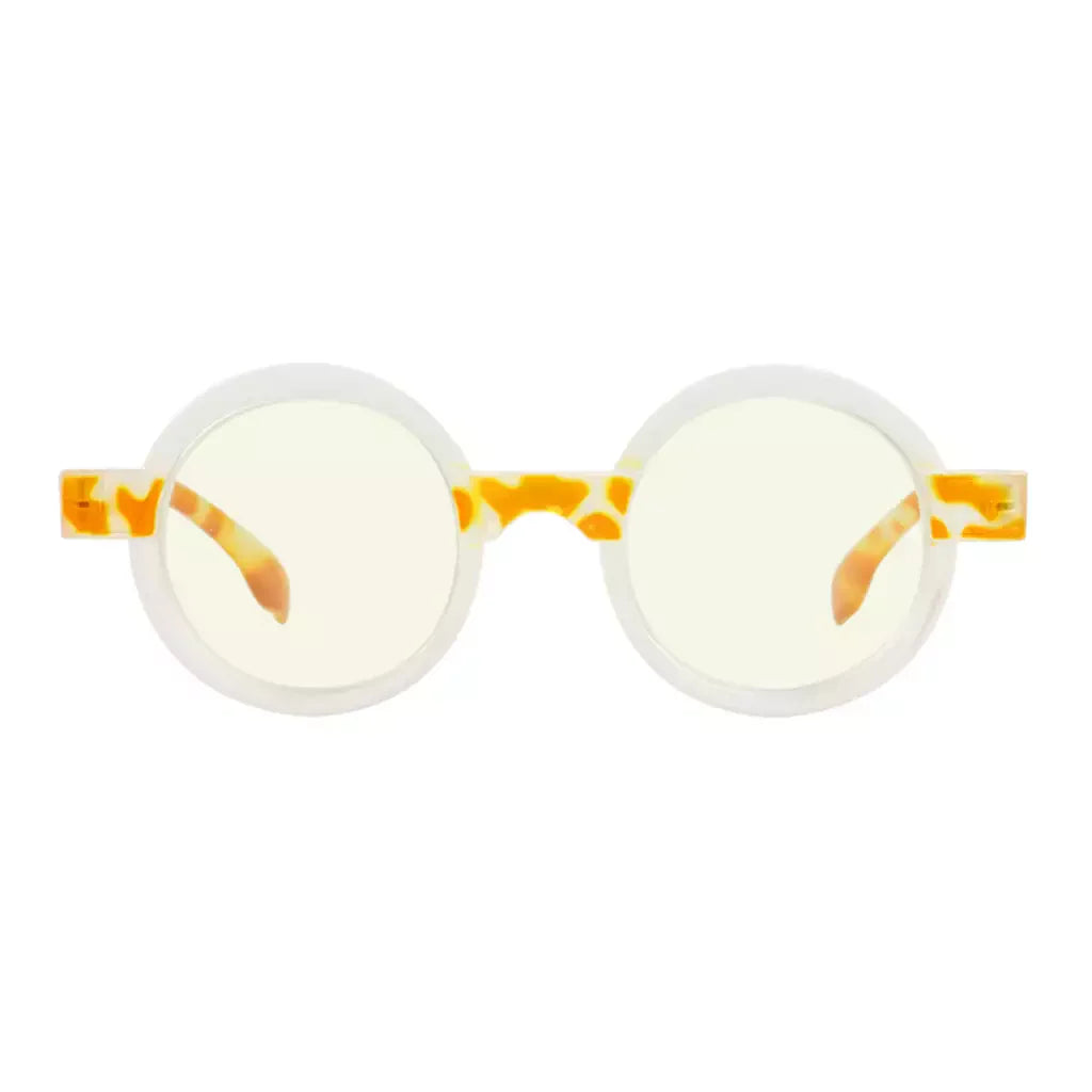 Small Round Pattern Blue Light Blocking Reading Glasses Women