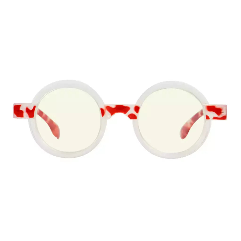 Small Round Pattern Blue Light Blocking Reading Glasses Women