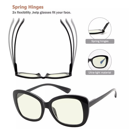 Oversized Blue Light Blocking Reading Glasses Women