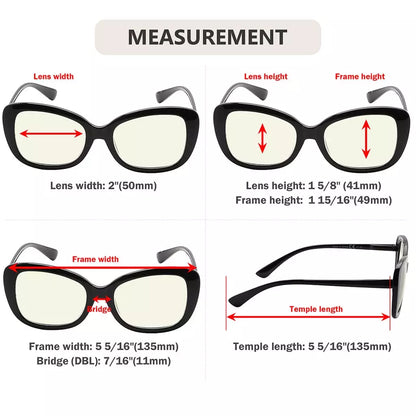 Oversized Blue Light Blocking Reading Glasses Women
