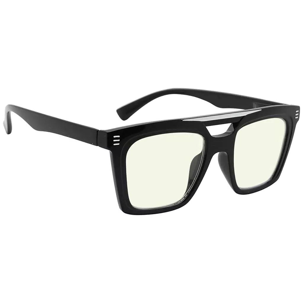 Square Blue Light Blocking Reading Glasses Double Bridge Women Men