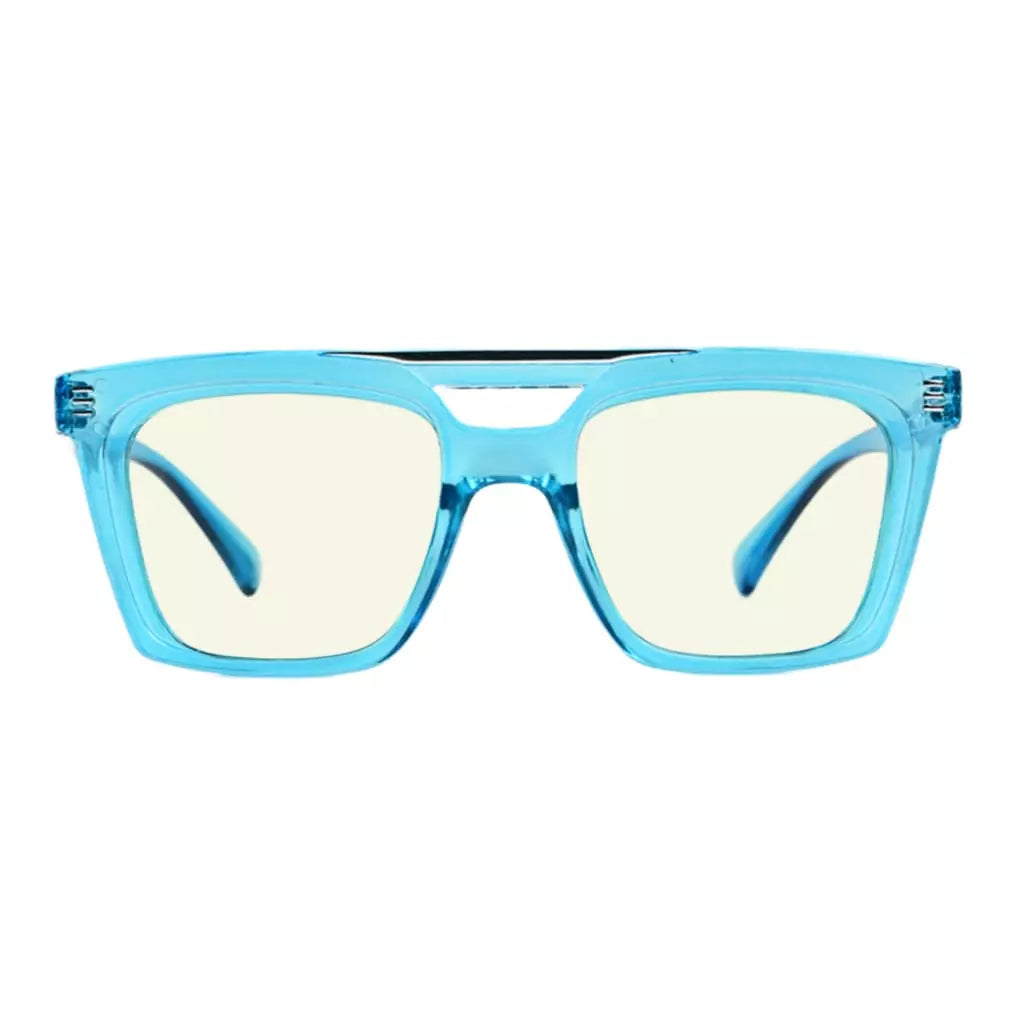 Square Blue Light Blocking Reading Glasses Double Bridge Women Men