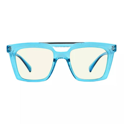 Square Blue Light Blocking Reading Glasses Double Bridge Women Men