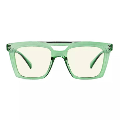 Square Blue Light Blocking Reading Glasses Double Bridge Women Men