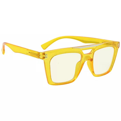 Square Blue Light Blocking Reading Glasses Double Bridge Women Men