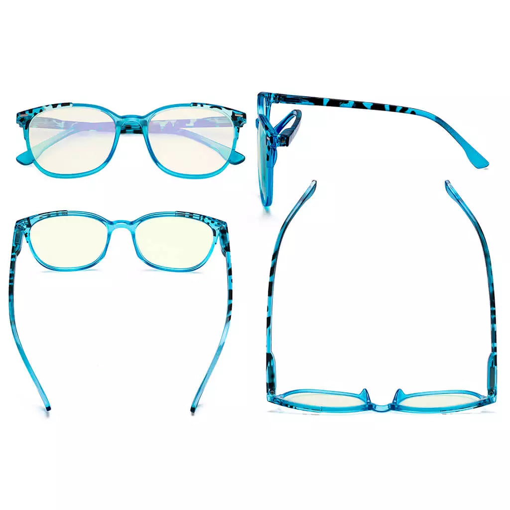 Oversized Pattern Blue Light Blocking Reading Glasses for Women