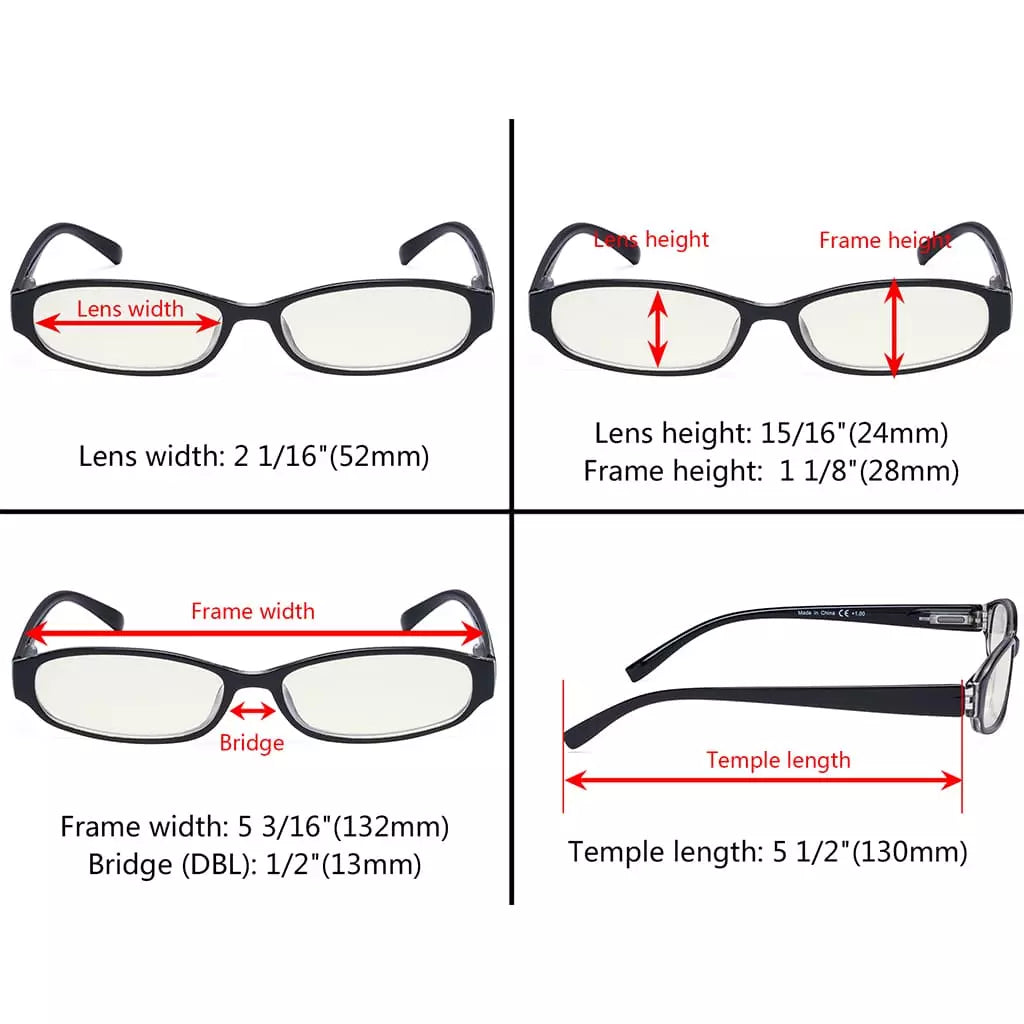 Small Blue Light Blocking Reading Glasses Women Spring Hinges