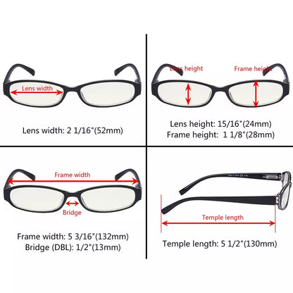 Small Blue Light Blocking Reading Glasses Women Spring Hinges