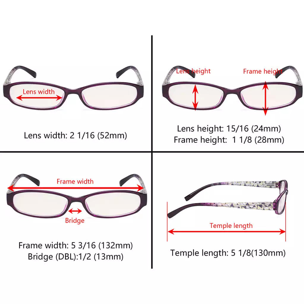 Pattern Blue Light Blocking Reading Glasses for Women