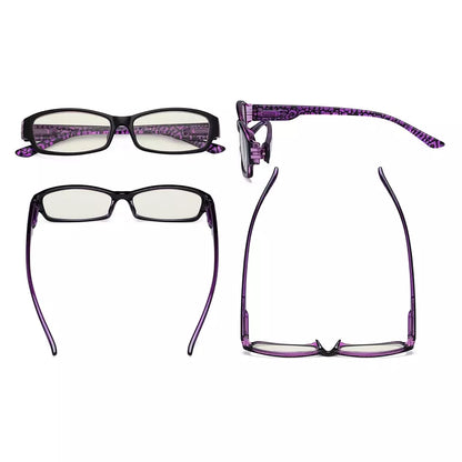 Patterned Arms Blue Light Blocking Reading Glasses Women