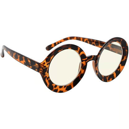 Round Oversized Blue Light Blocking Reading Glasses For Women