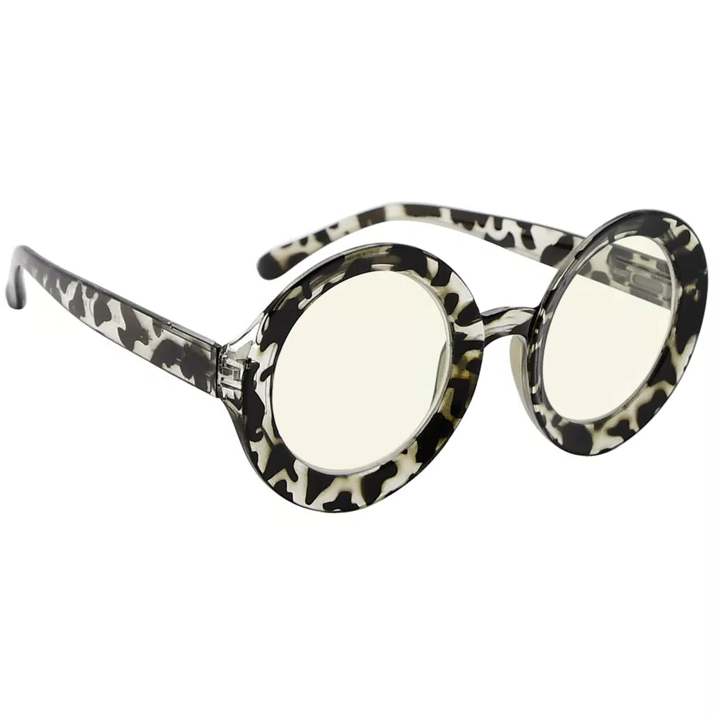 Round Oversized Blue Light Blocking Reading Glasses For Women