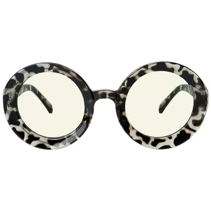 Round Oversized Blue Light Blocking Reading Glasses For Women