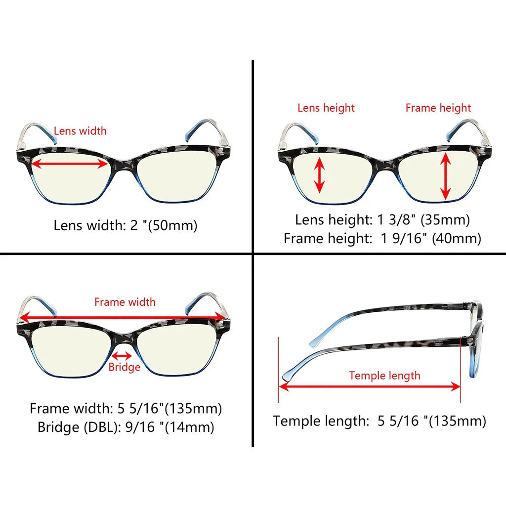 Cat-eye Pattern Blue Light Blocking Eyeglasses For Women