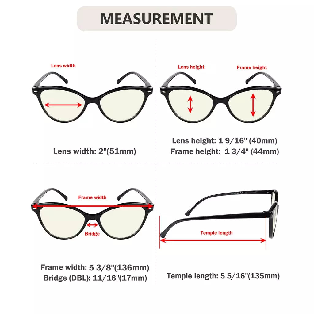 Cat-eye Blue Light Blocking Reading Glasses Women