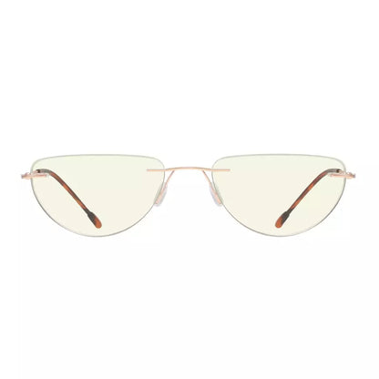 Half Moon Rimless Blue Light Blocking Reading Glasse Men Women