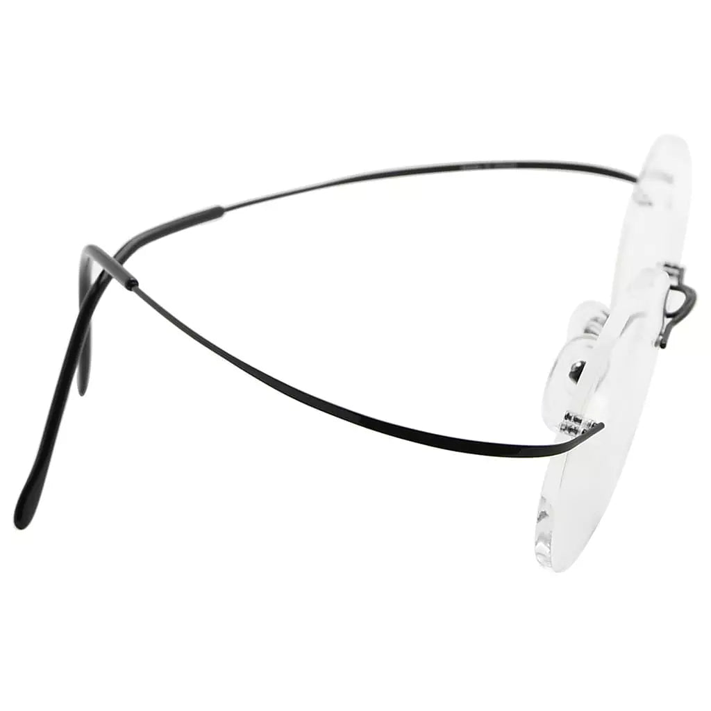 Titanuim Rimless Round Glasses for Women Men