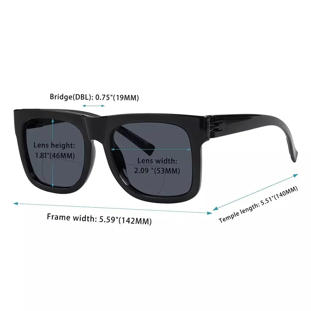 Square Screwless Bifocal Sunglasses Sunshine Readers Women Men