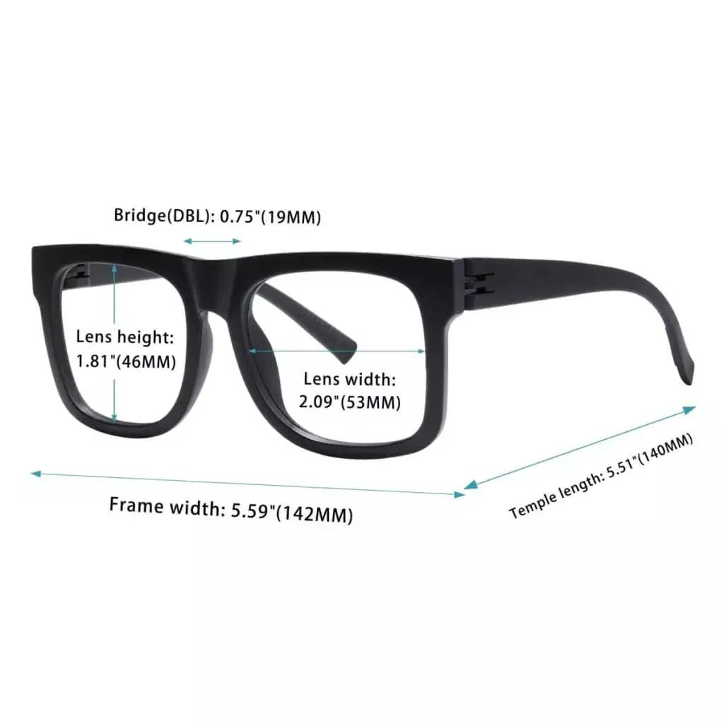 Reading Glasses Oversized Screwless Metalless Readers Specs Men