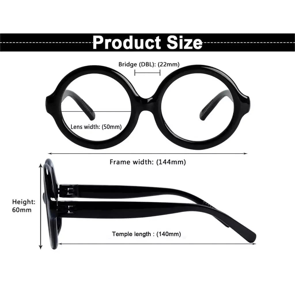 Reading Glasses Oversize Round Metalless Screwless Spec Women