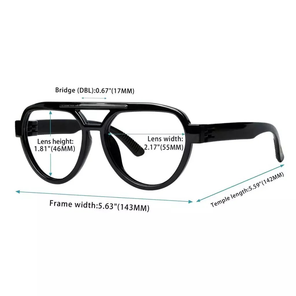 Reading Glasses Oversize Pilot Metalless Screwless Spec Women