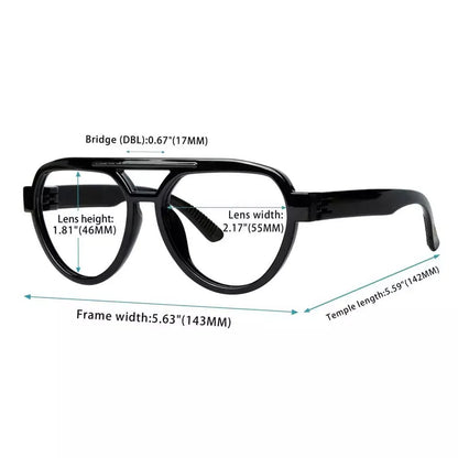 Reading Glasses Oversize Pilot Metalless Screwless Spec Women