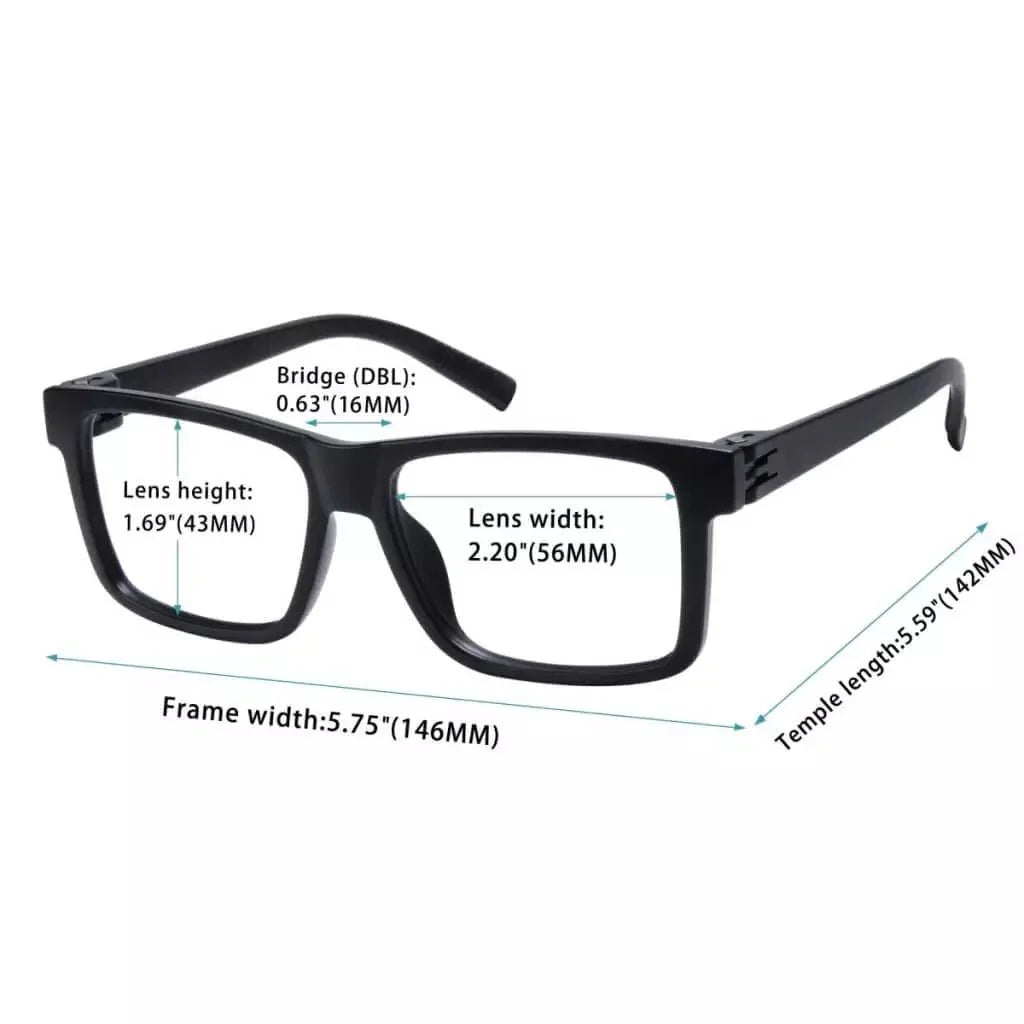 Reading Glasses Spec Screwless Metalless Spring Hinge Readers Men