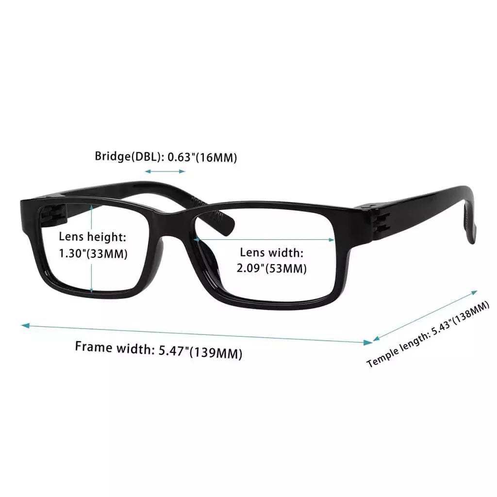 Reading Glasses Rectangle Metalless Screwless Spec Men Women