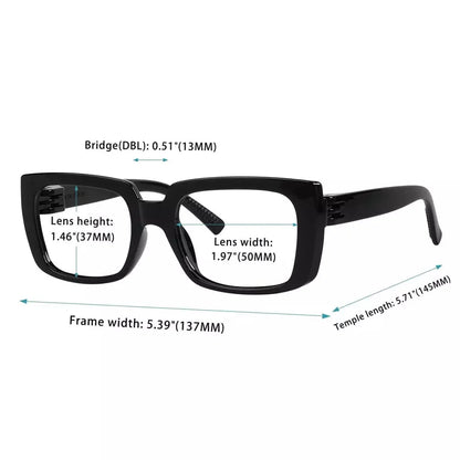 Reading Glasses Thick Spring Hinge Metalless Screwless Spec Women