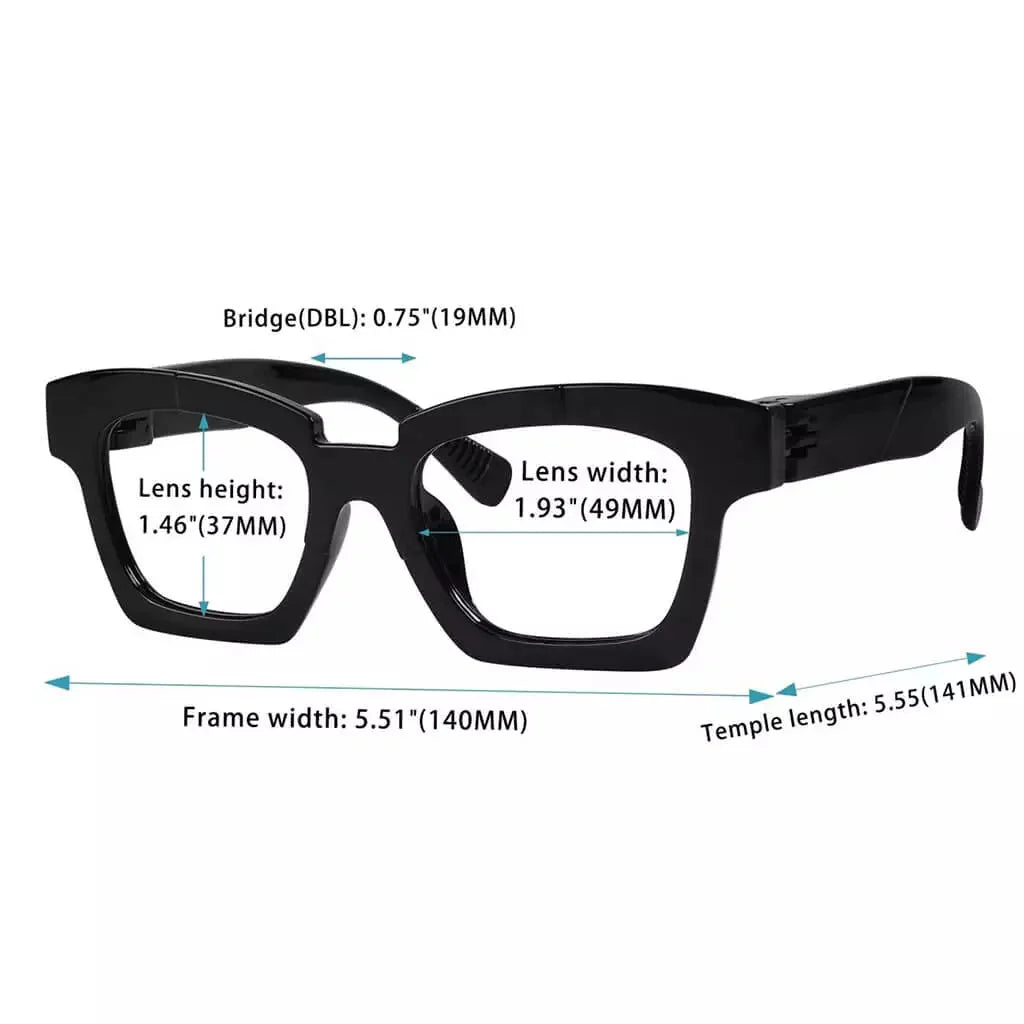 Reading Glasses Square Metalless Screwless Spec Women
