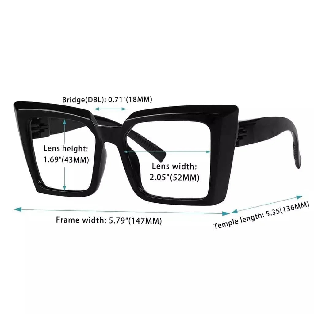 Eyeglasses Oversize Metalless Screwless Spec Women Zero Power